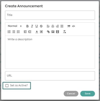 create announcement form