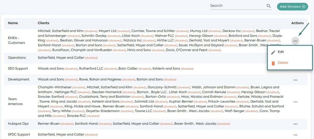 editing divisions in Bizman