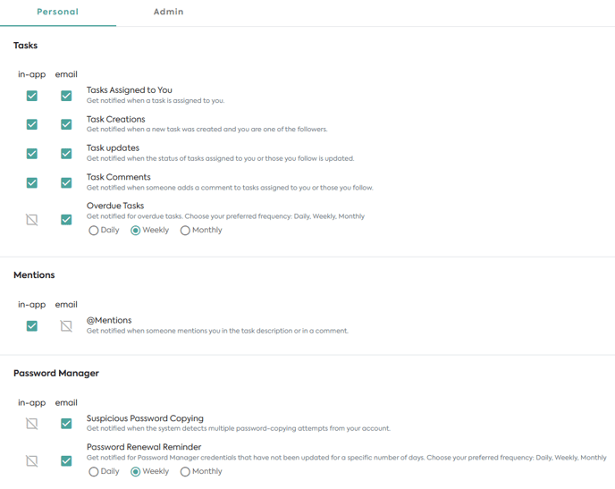 Bizman 1.38.2 New Notification Settings