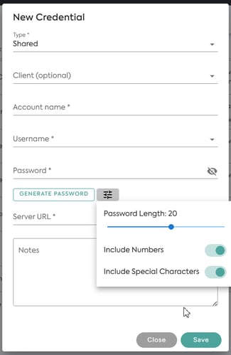 password generator customization