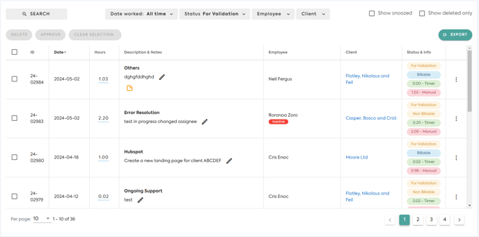 Bizman 1.39.1 New Hour Validation Interface