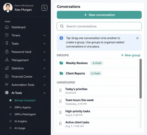 organize conversations